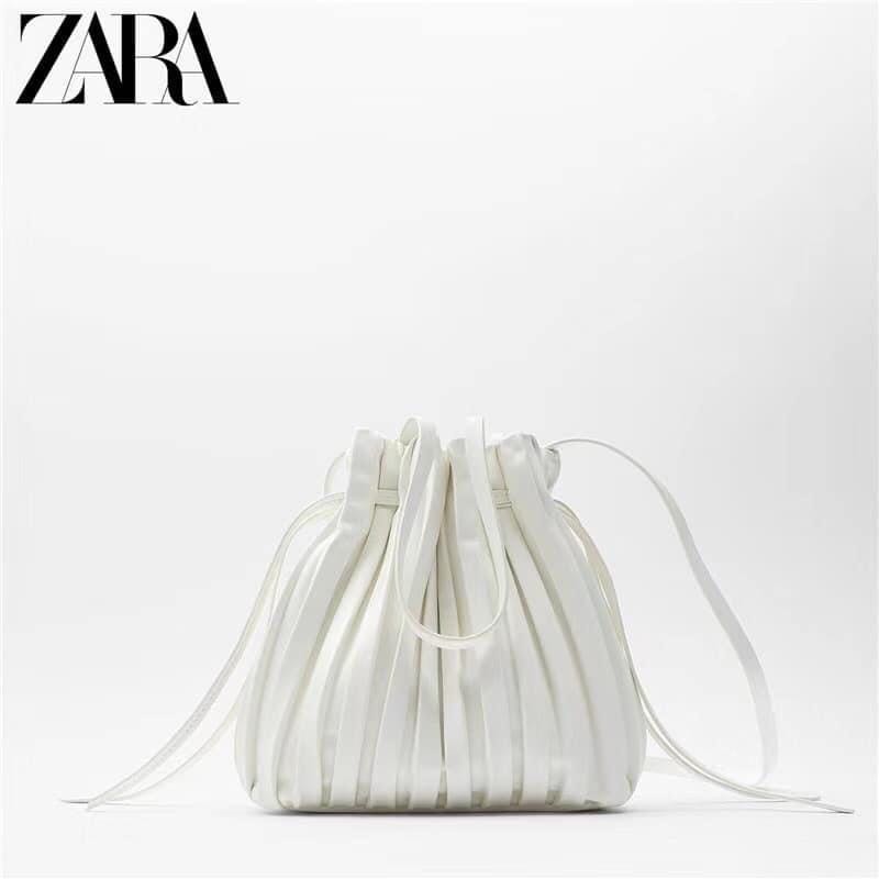 Zara Pleated Mini Bucket Bag Women s Fashion Bags Wallets Cross body Bags on Carousell