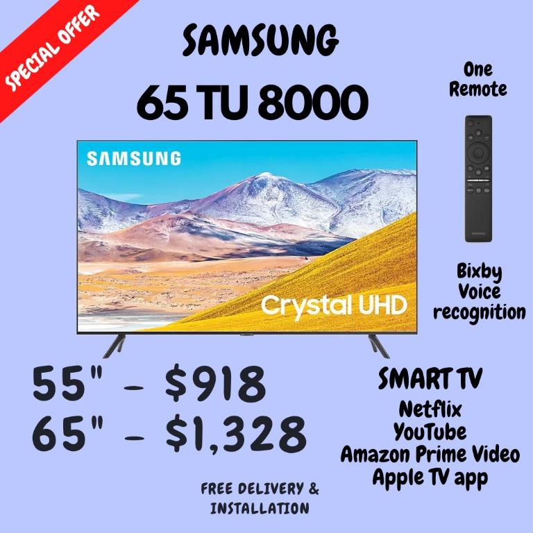 65 Inch Samsung 65tu8000 Crystal Uhd 4k Smart Tv Brand New 2020 Model Home Appliances Tvs Entertainment Systems On Carousell