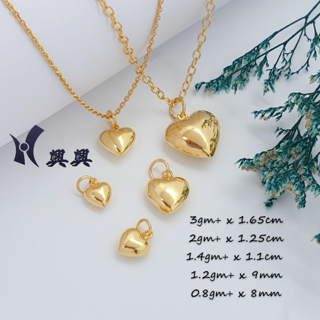 916 Gold Heart Shape Pendants