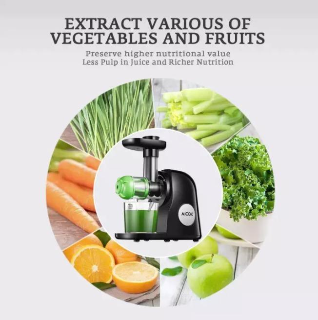 Aicok AMR521 Slow Masticating Juicer Extractor Whole Fruit and