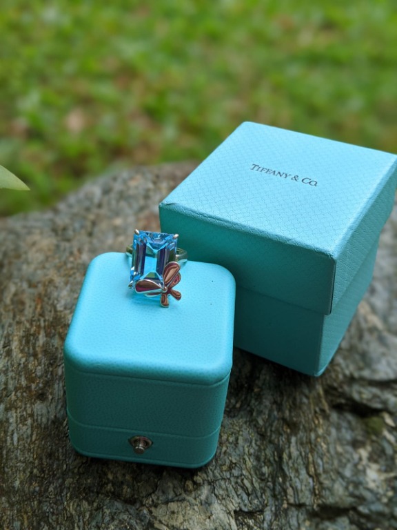 Tiffany blue topaz butterfly ring sale