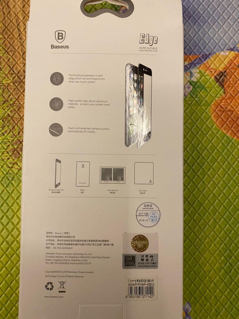 Baseus screen protector (Category: Everything Else) located in Singapore. Submitted by weezer (Listing ID 1037176018, Image 2). Description: iPhone 7 Plus Baseus screen protector Suitable for iPhone 8 Plus Selling due to bought the wrong model online .