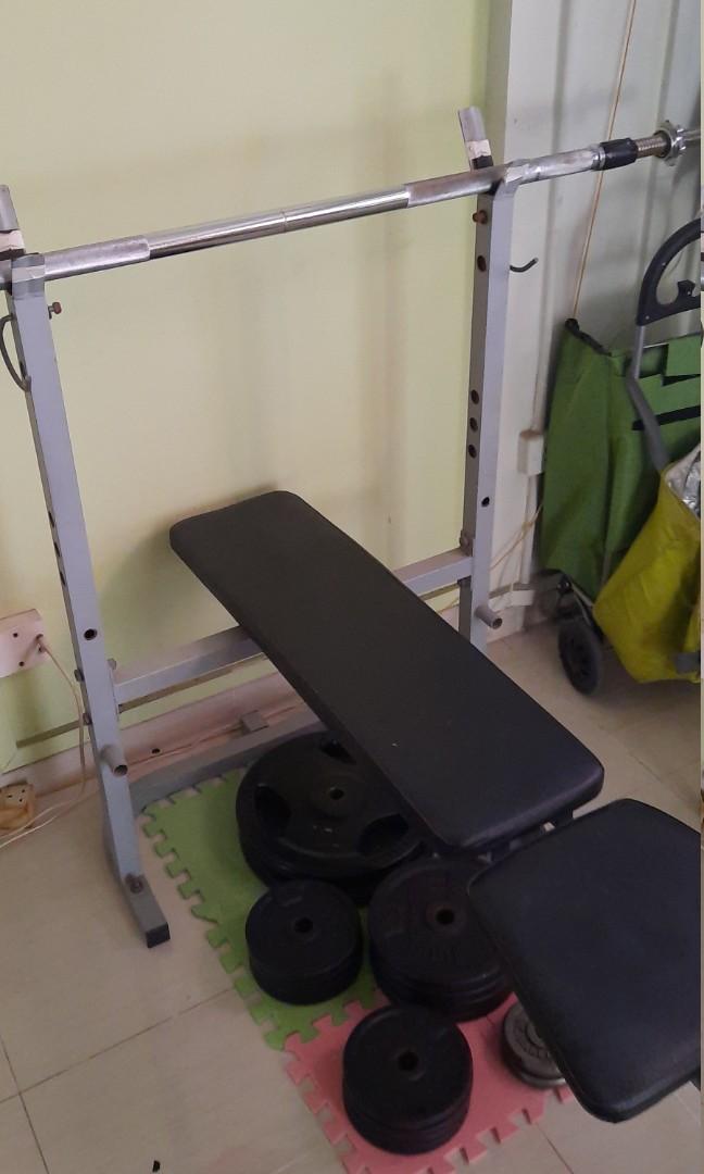 Bench press and discount bar for sale