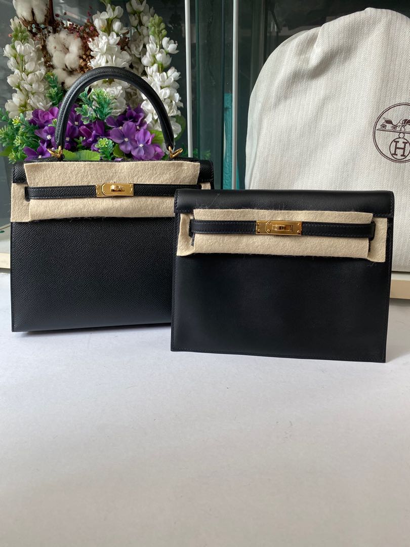 Hermes Kelly Danse II Black Swift, Luxury, Bags & Wallets on Carousell