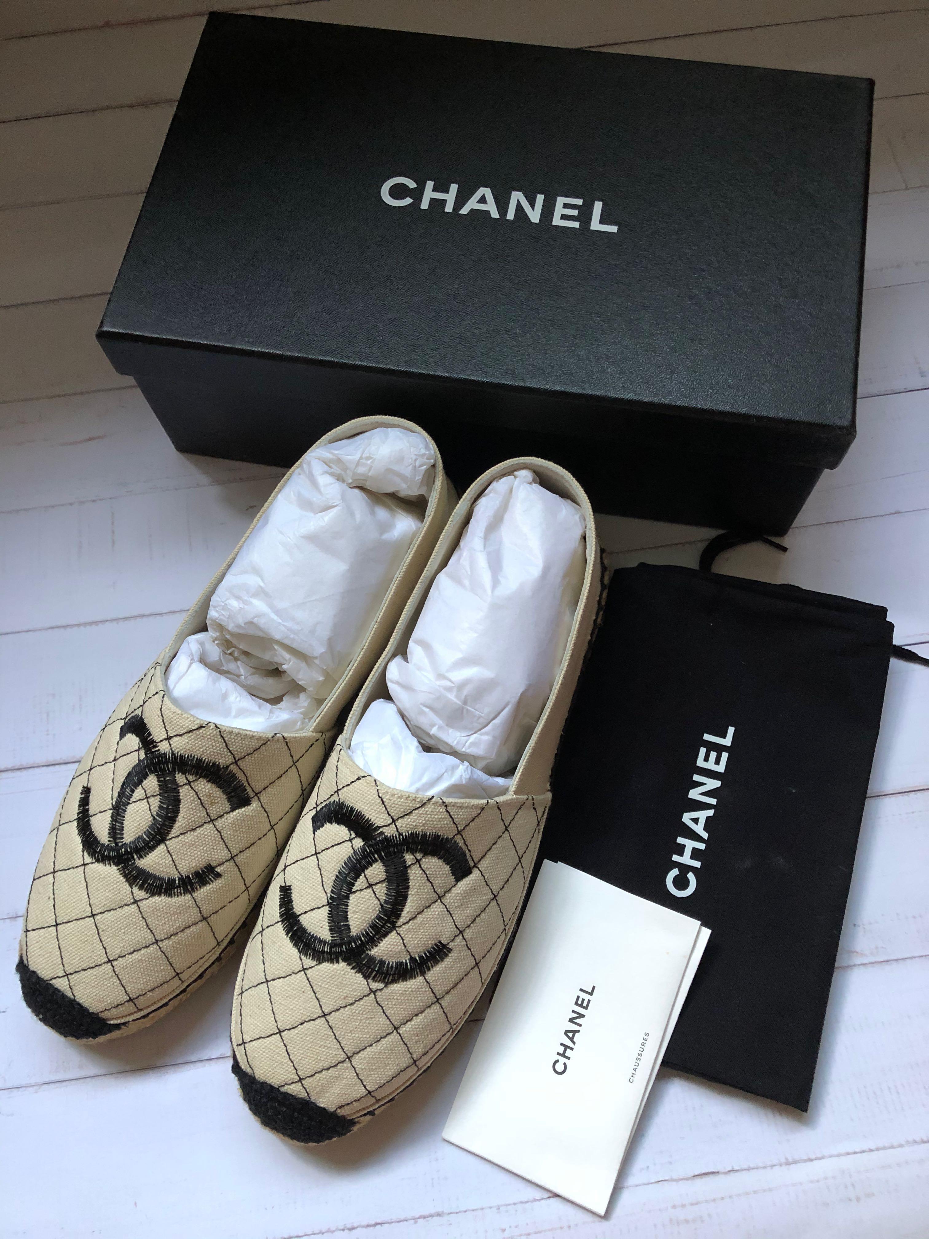 Chanel Espadrilles Beige/Black Size 41 