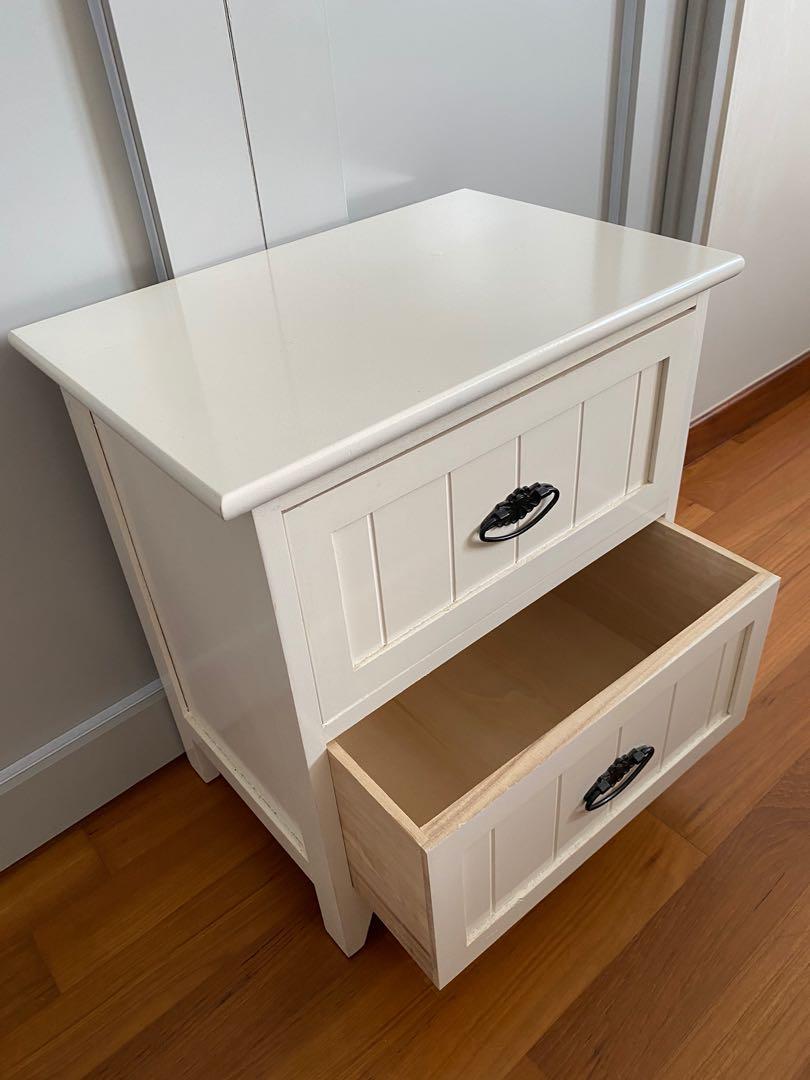 Country style bedside table, Furniture & Home Living, Furniture, Tables & Sets on Carousell