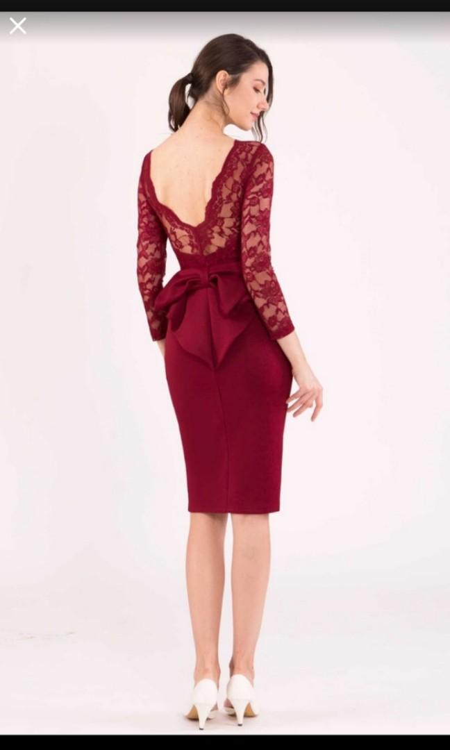 Backless lace dress clearance
