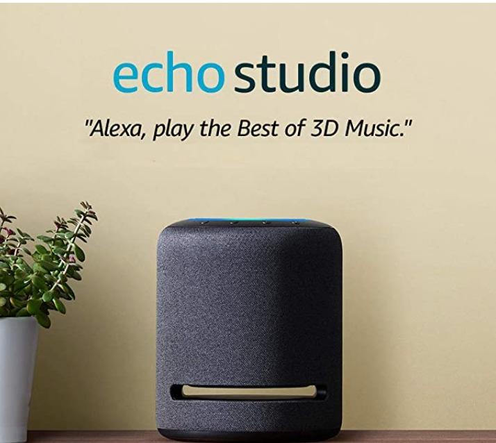 Echo Studio High-Fidelity Smart Speaker with 3D Audio & Alexa