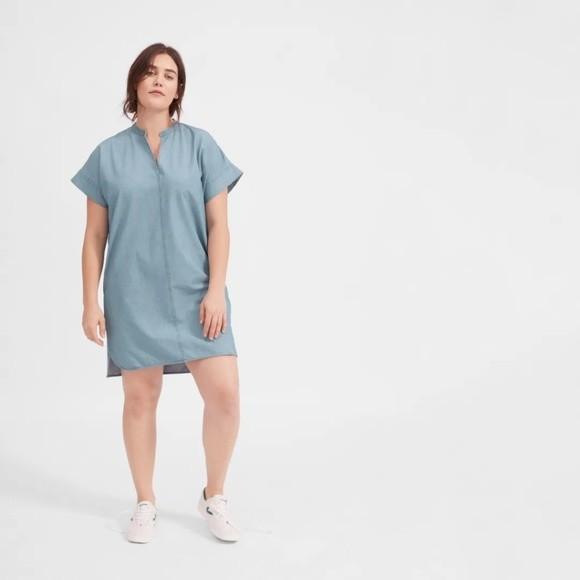 Everlane split neck jean dress store