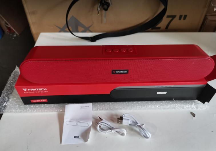 Fantech A25 Bluetooth Speaker (Category: Soundbars, Speakers & Amplifiers) located in Las Pinas. Submitted by borjamonica644 (Listing ID 1037226000, Image 1). Description: Fantech A25 Bluetooth Speaker - Brand New - Price: 650.00 Technical Specification: Version: 5.0 S/N: >75 dB Distortion Rate: = 1% Charging Voltage: 5V 1A Charging Time: 2H Speaker Power: 3W x 2 Impedance: 4O Battery Capacity: 1200mAh FM Radio: Yes Features: - Wireless technolog