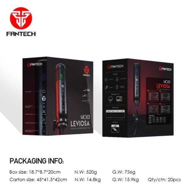 Fantech MCX01 Leviosa Professional Condenser Microphone (Category: Microphones) located in Las Pinas. Submitted by borjamonica644 (Listing ID 1036615251, Image 2). Description: Fantech MCX01 Leviosa Professional Condenser Microphone - Brand New - Price: 1,600 Features: - RGB ILLUMINATION - USB INTERFACE - CARDIOIO POLAR PATTERN Technical Specification: - VOICE RECORDING - VOICE CHAT - STREAMERS / YOUTUBERS - PC KARAOKE FREQUENCY RESPONSE: 20Hz-20