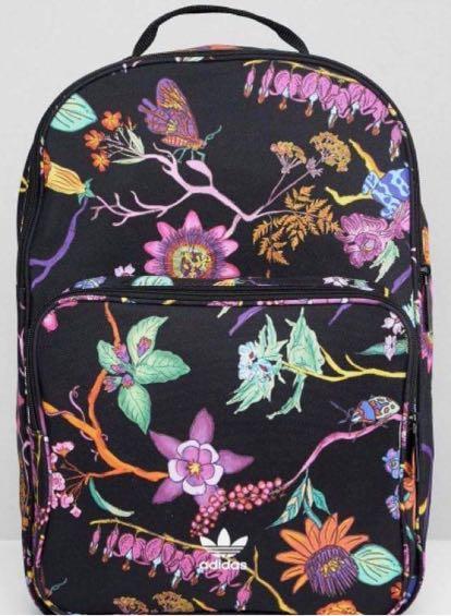 adidas pink floral backpack