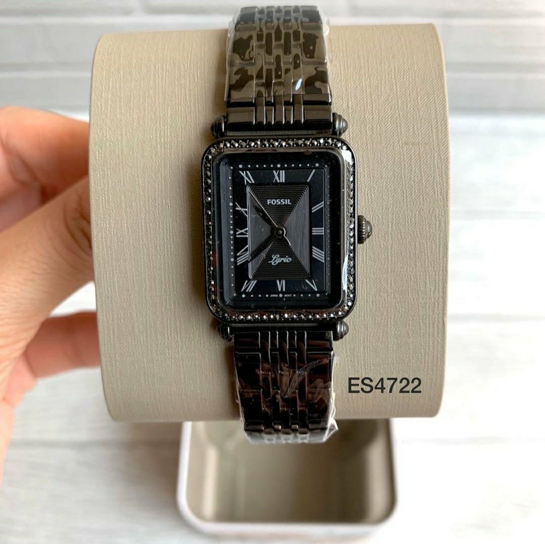 Fossil Lyric Three Hand Black Stainless Steel Watch ES4722