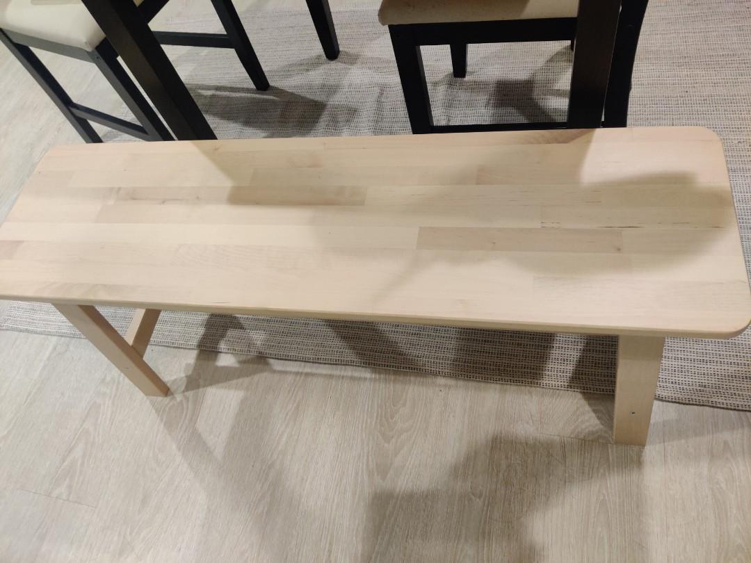 IKEA NORRAKER Solid Wooden Bench, Furniture & Home Living, Furniture
