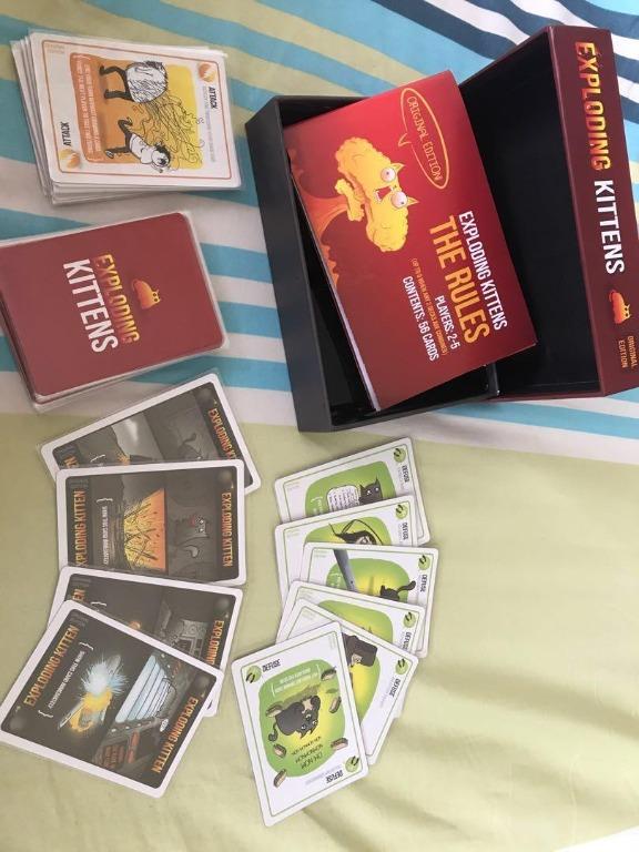 INCLUDE CARD SLEEVEDExploding Kittens with Expansion Packs, Hobbies &  Toys, Toys & Games on Carousell