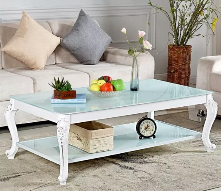 Instock Victorian Tempered Glass 2 Tier Shelves Coffee Table White Furniture Tables Chairs On Carousell