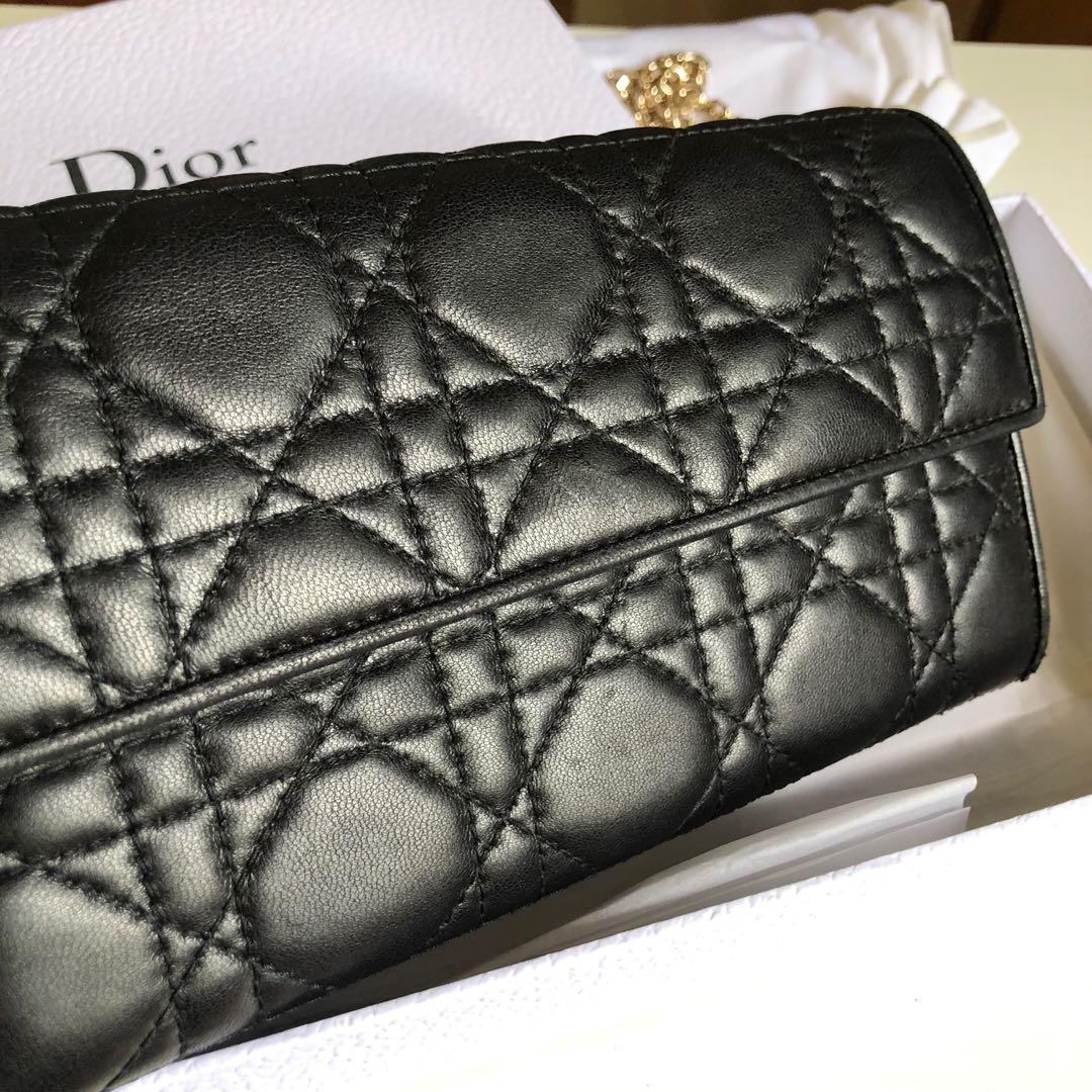 Lady Dior Long Wallet in Black Cannage Lambskin Luxury Bags Wallets on Carousell