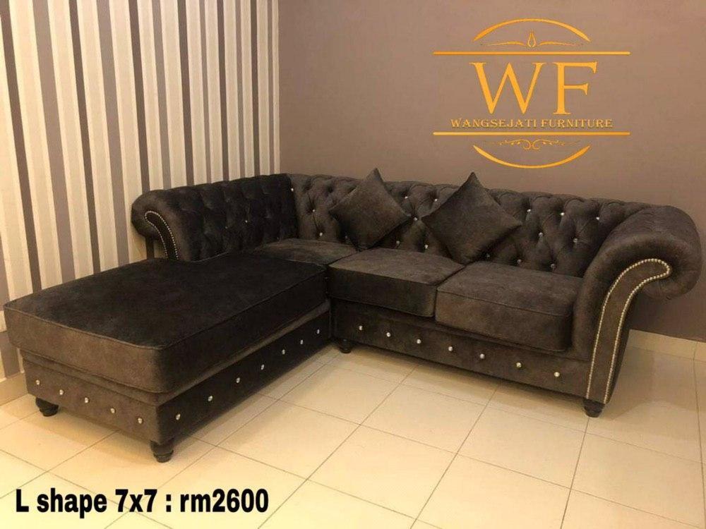 L Shaped Chesterfield Sofa Home Furniture Furniture On Carousell