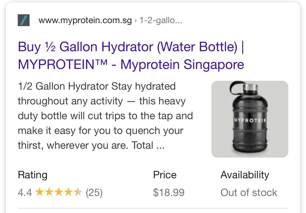 Brand New) MYPROTEIN Half Gallon Hydrator, Sports Equipment
