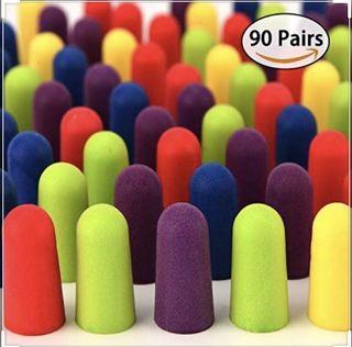 New Imported 90 Pack Soft Foam Ear Plugs with 4 Handy Pocket Packs,Drift to Sleep Earplugs Noise Cancelling Quiet Sleep