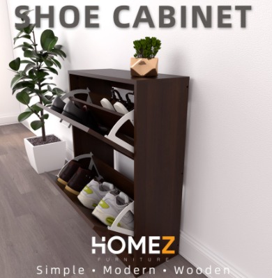 New Shoe Rack Cabinet Hmz Fn Sr 3000 Premium Wooden Shoe Cabinet Furniture Others On Carousell