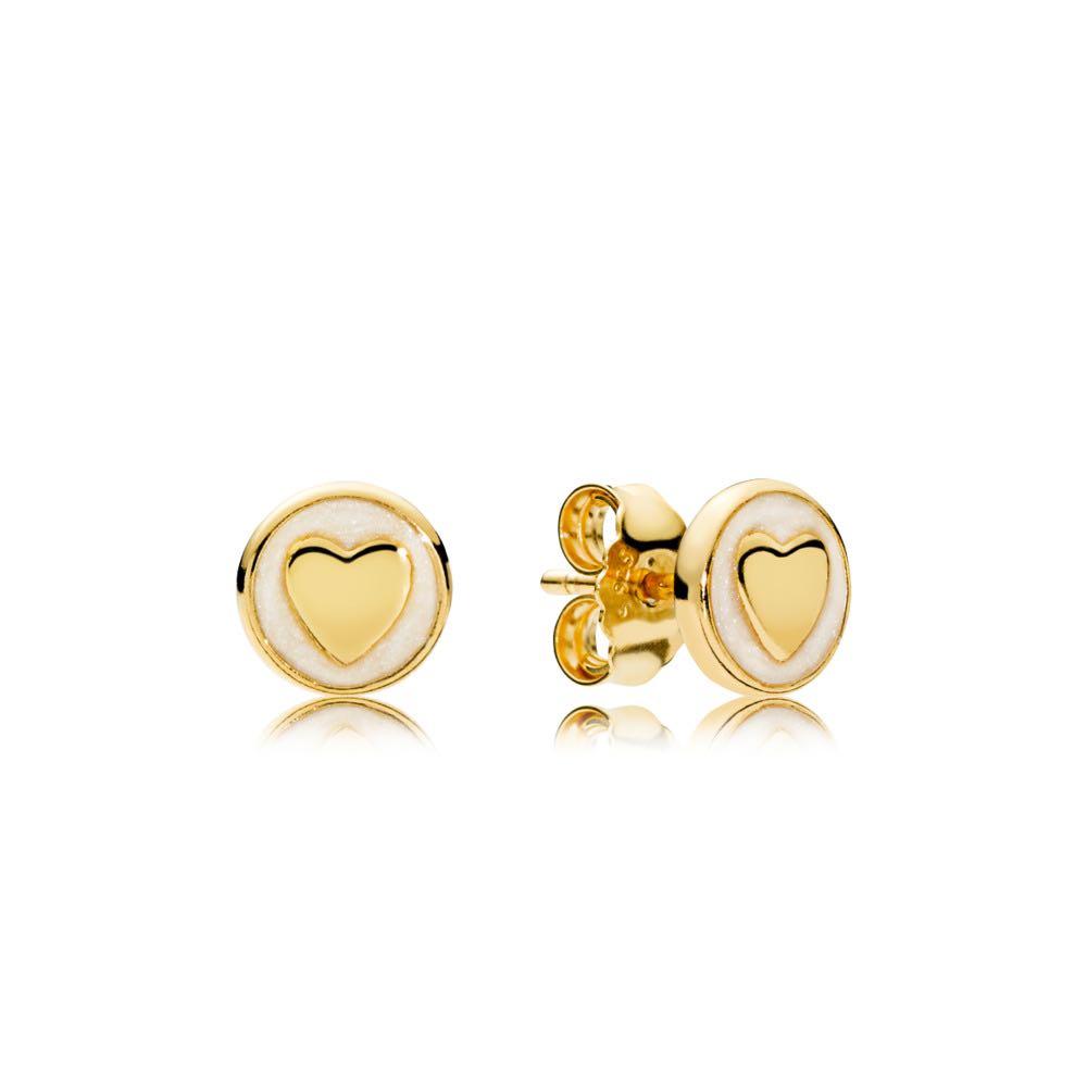 Pandora gold heart earring gold heart stud earring