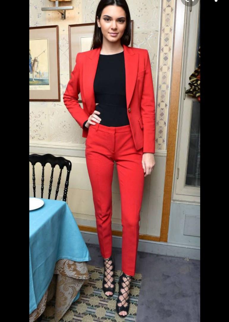 Red Blazer cotton casual/formal, Women's Fashion, Tops, Blouses on Carousell