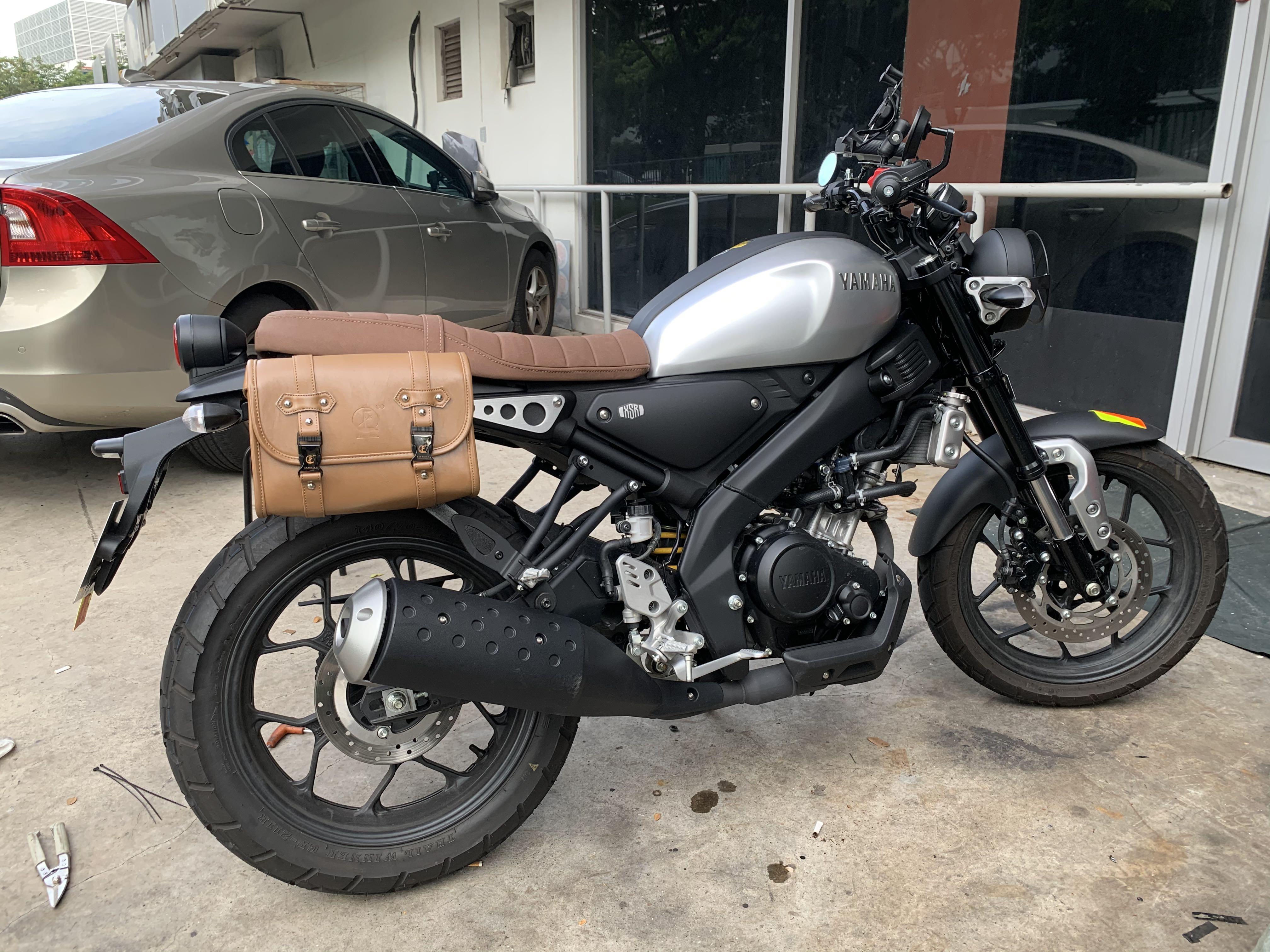 Saddle bag side bag tank canvas, Motorcycles, Motorcycle Accessories on