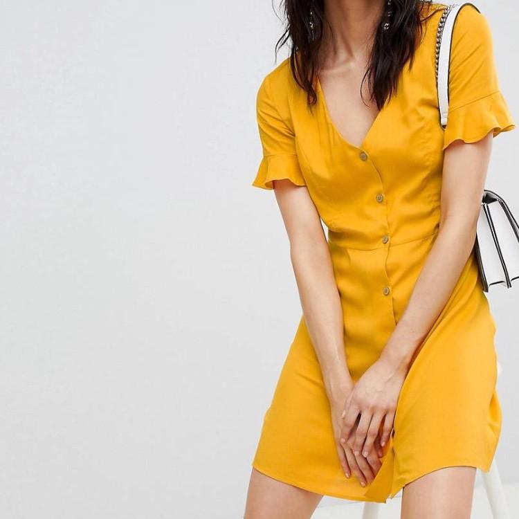 Stradivarius yellow dress clearance