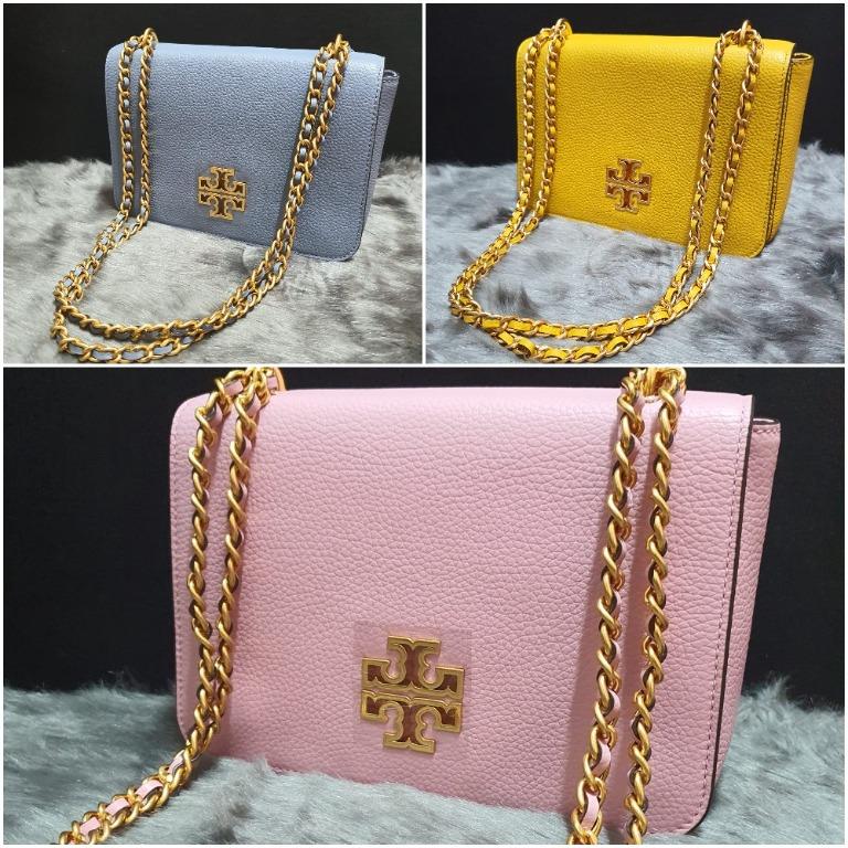 TORY BURCH BRITTEN ADJUSTABLE SHOULDER BAG BLUE CLOUD DAYLILY