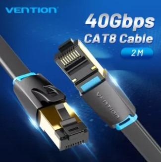 Vention Cat8 Ethernet Cable Sstp 40gbps Super Speed Rj45 Network Internet Cable Gold Plated 1m 2m 5m 8m For Pc Router Modem Cat 8 Lan Flat Cable