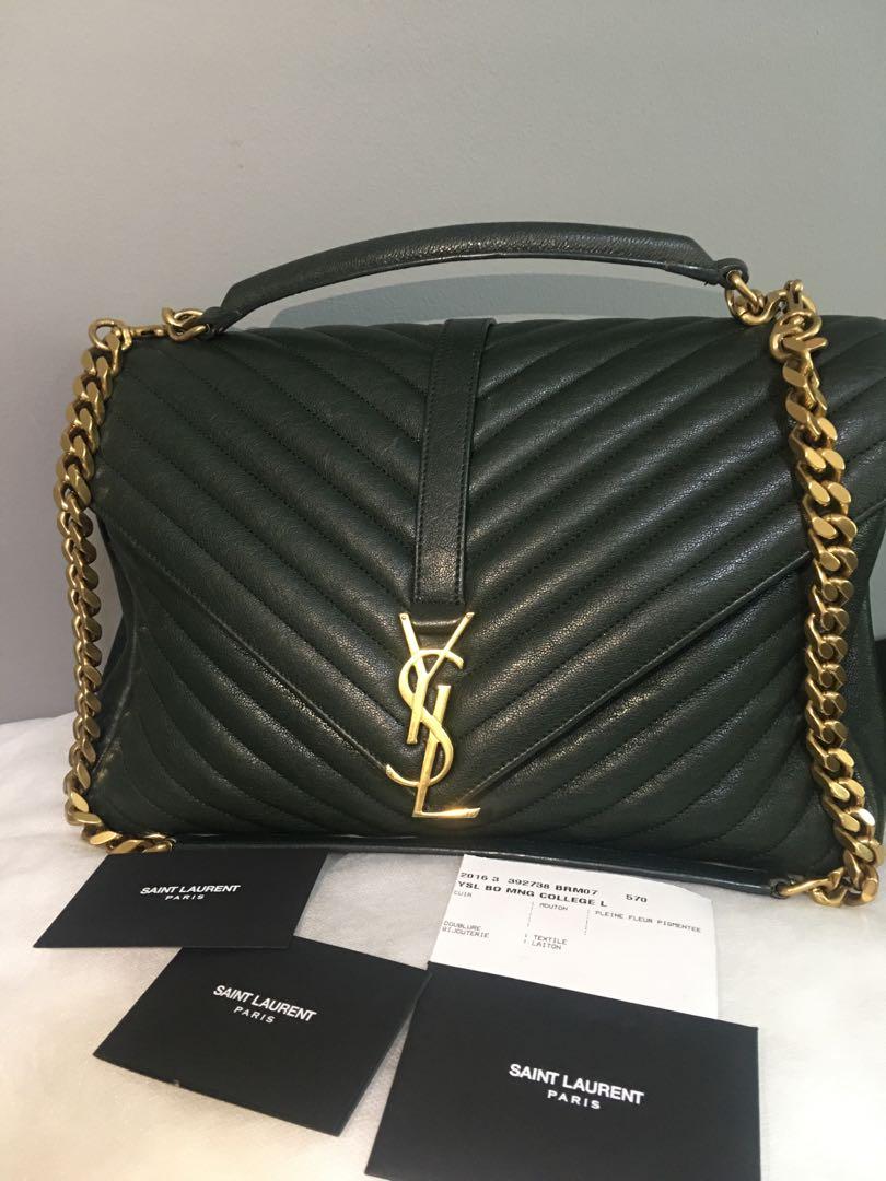 ysl college bag gold hardware