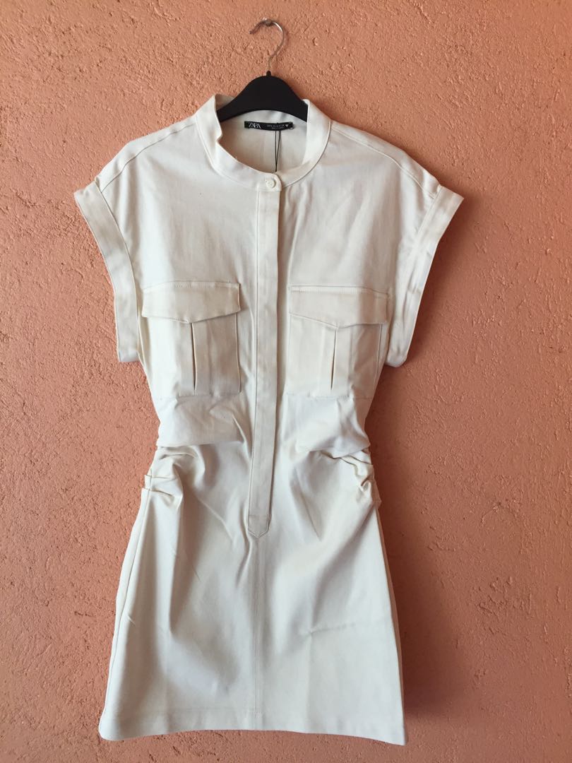 ZARA DARTED DRESS WITH POCKETS TRF, Women's Fashion, Dresses & Sets