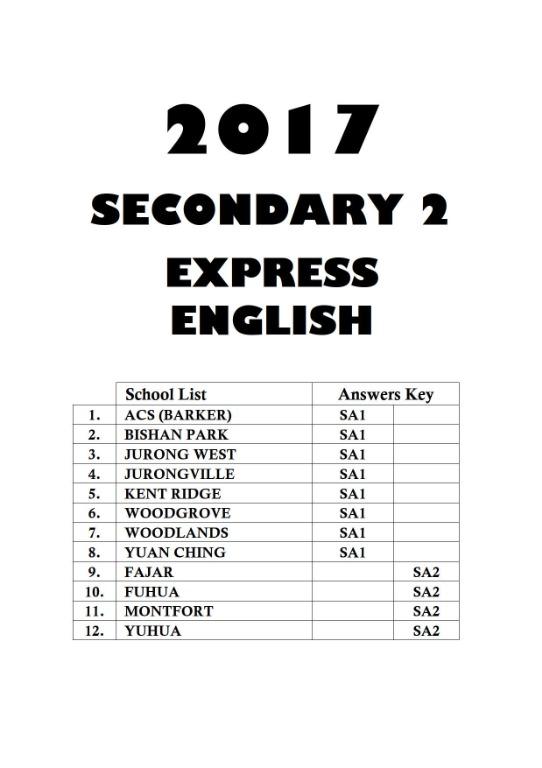 2017 Sec 2 Past Year Exam Paper Books Stationery Textbooks Secondary On Carousell