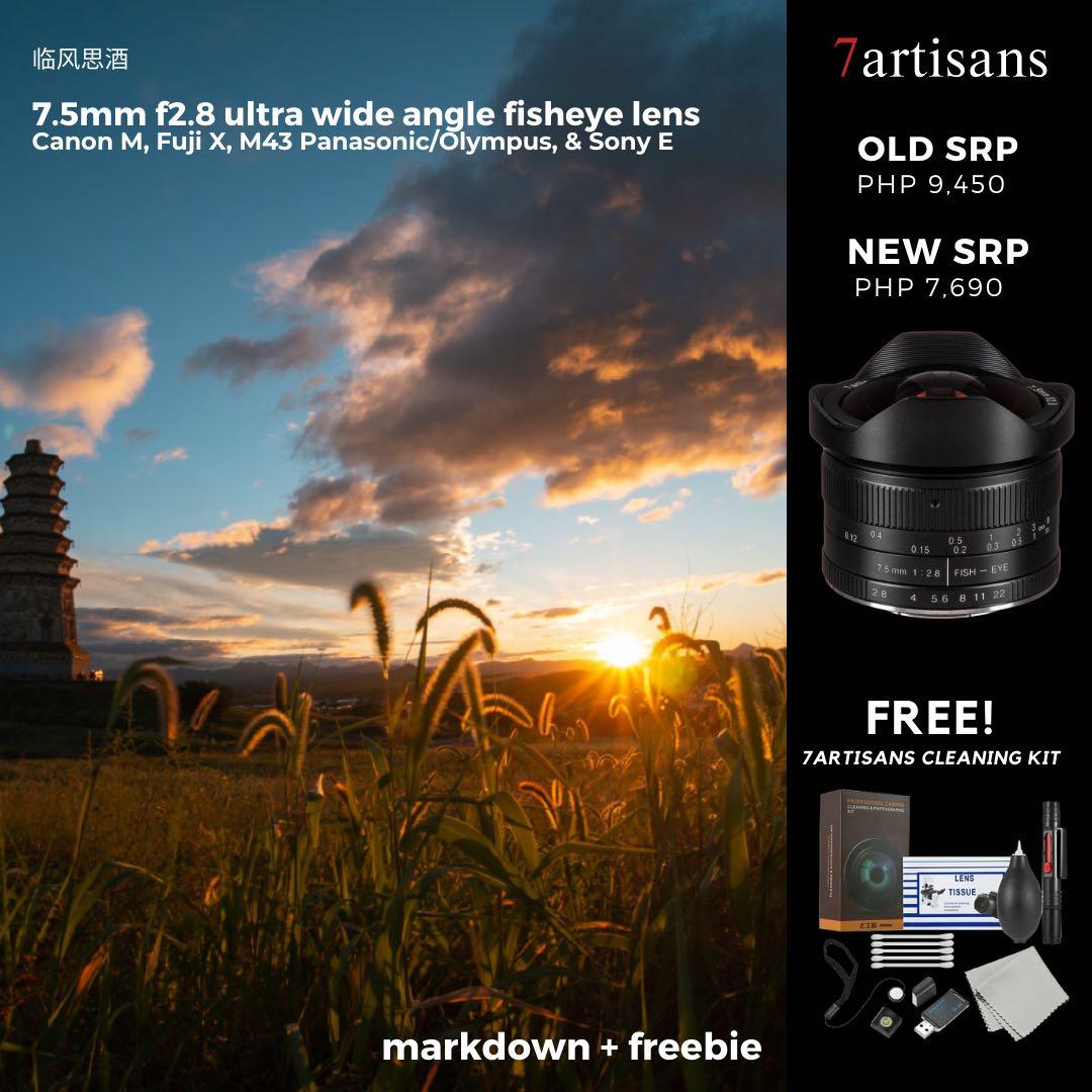 7artisan lens (Category: Lens & Kits) located in Pasay City. Submitted by shansey21 (Listing ID 1037317324, Image 2). Description: check our promo price + freebie 35mm 1.4 for sony-e - Php 9,990 50mm 1.8 - Php 3,990 7.5mm 2.8 - Php 7,690 12mm 2.8 - Php 8,490 35mm 1.2 - Php 6,990 60mm 2.8 macro - Php 8,490 55mm 1.4 - Php 5,990 1 year warranty direct to local supplier also available in other model just pm me 😍 fb page Shansey Camera Ph.
