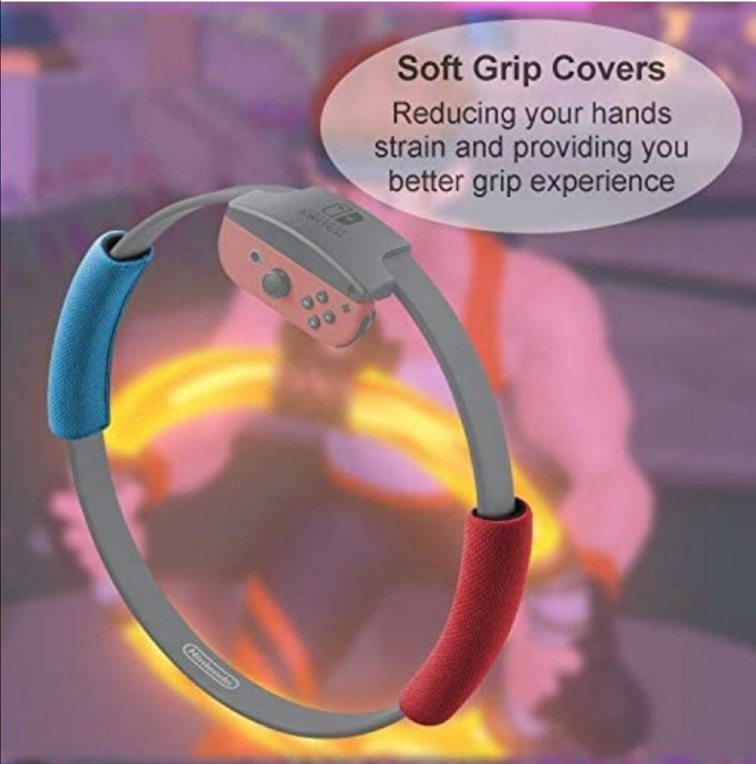 9229 Ring Con Grips And Leg Fixing Strap For Nintendo Switch Game Non Slip Grips Adjustable Leg Fixing Strap Set Kit For Switch Joy Con Fit Adventure Game Not Include Ring Con Red And Blue Electronics