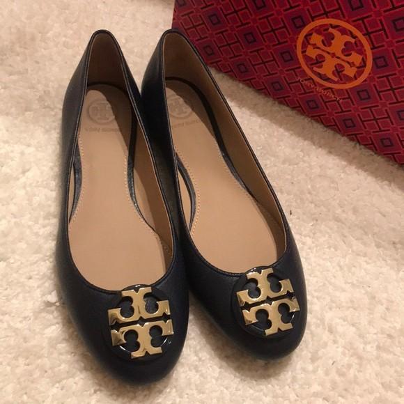 navy blue tory burch flats