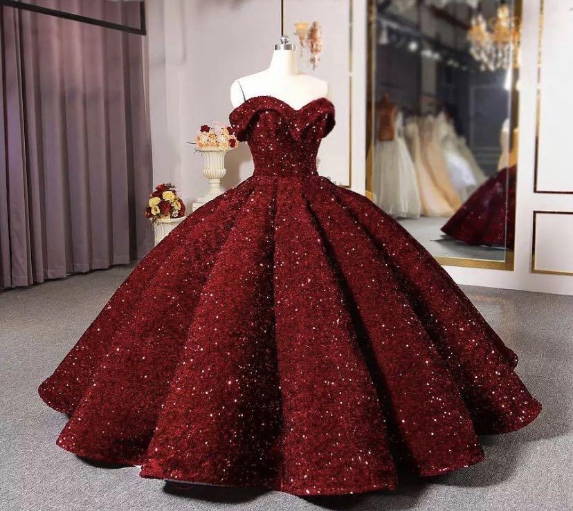Wine Ball Gown by Raina Poptani for rent online | FLYROBE