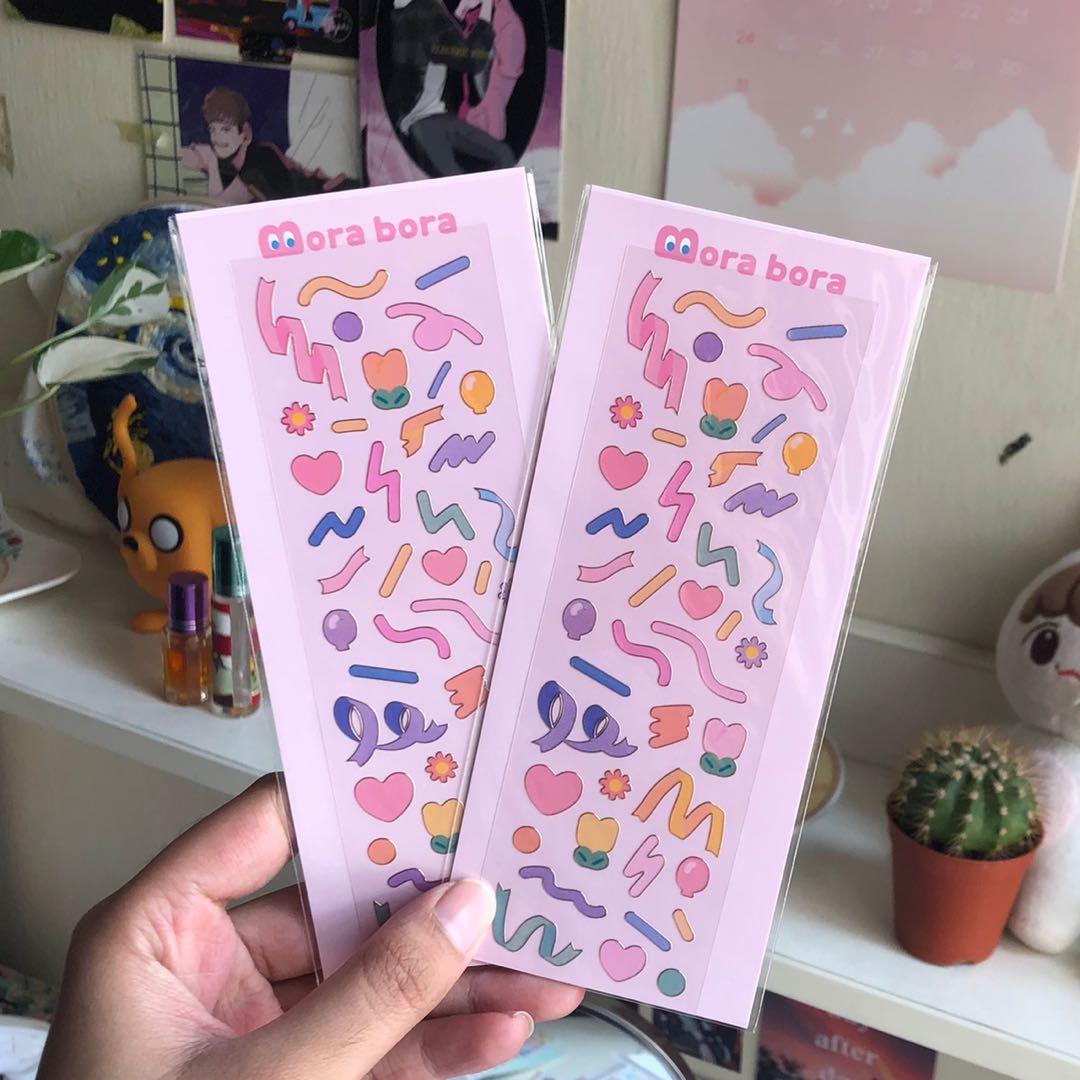 borabora confetti sticker 2 korean stationery hobbies toys stationery craft stationery school supplies on carousell