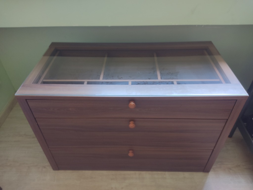 Cabinet Drawer with Glass Top Display Furniture Home Living