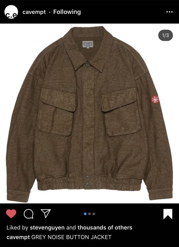 Cav Empt Grey Noise Button Jacket wtaps, 男裝, 外套及戶外衣服