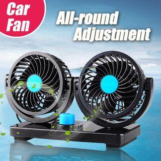 DIRECT DELIVERY Portable Double Head Car Sedan SUV Pickup Truck Vehicle Electric Air Con Cooling Ventilation Fan