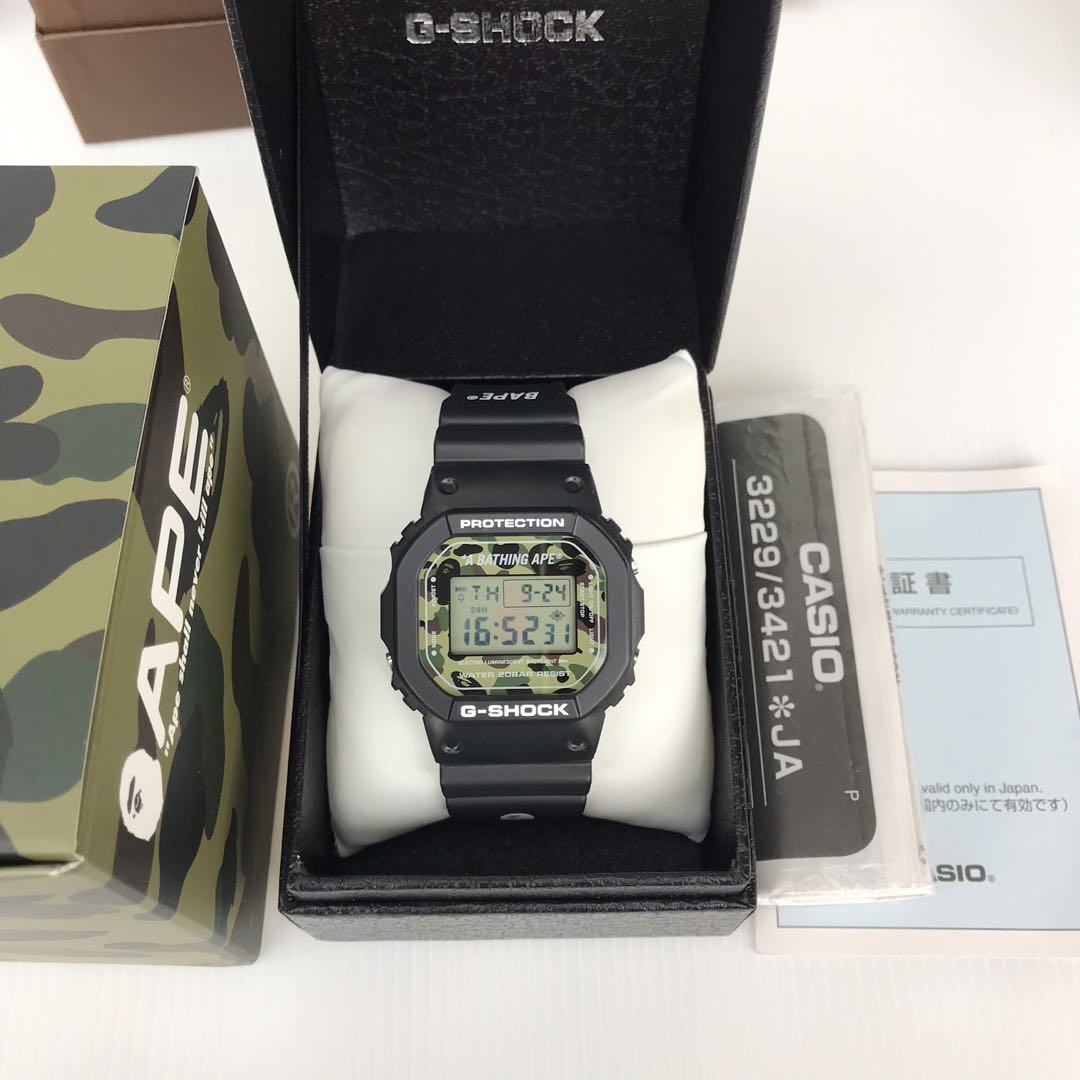 Gshock DW5600Vt A Bathing Ape Bape Camo Green