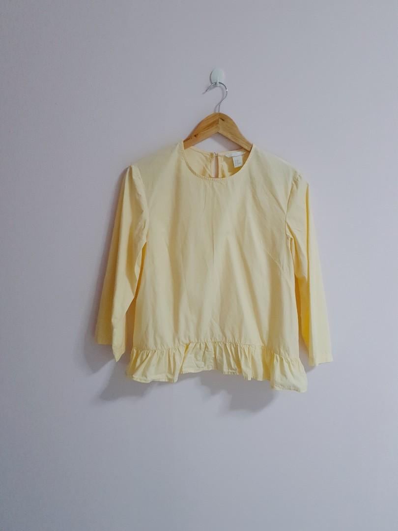 pastel yellow blouse