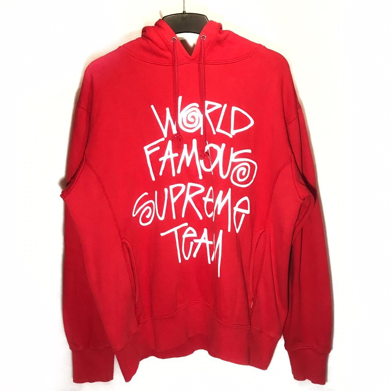 Hoodie SUPREME WORLD FAMOUS SUPREME TEAM Fesyen Pria Pakaian