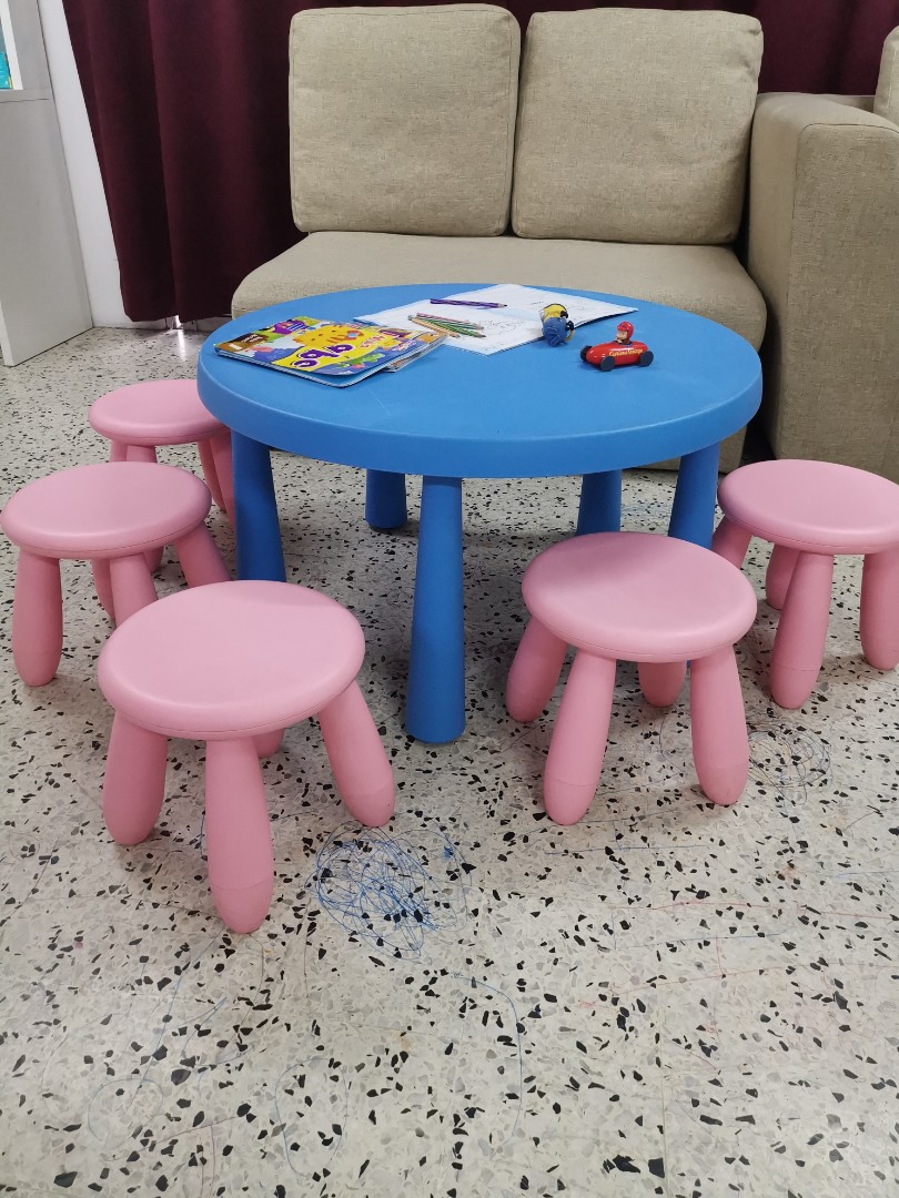 ikea mammut table n 5 chair sturdy enough for kids n adult to seat babies kids toys walkers on carousell