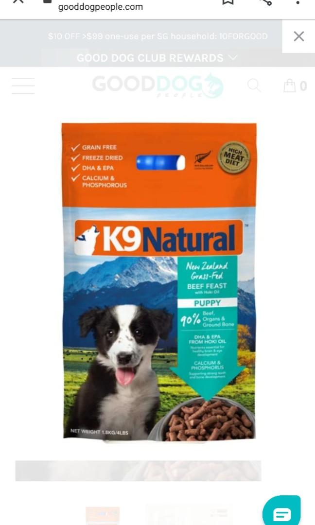 K9 Natural Freeze Dried Puppy Beef Feast Pet Supplies For Dogs Dog Food On Carousell