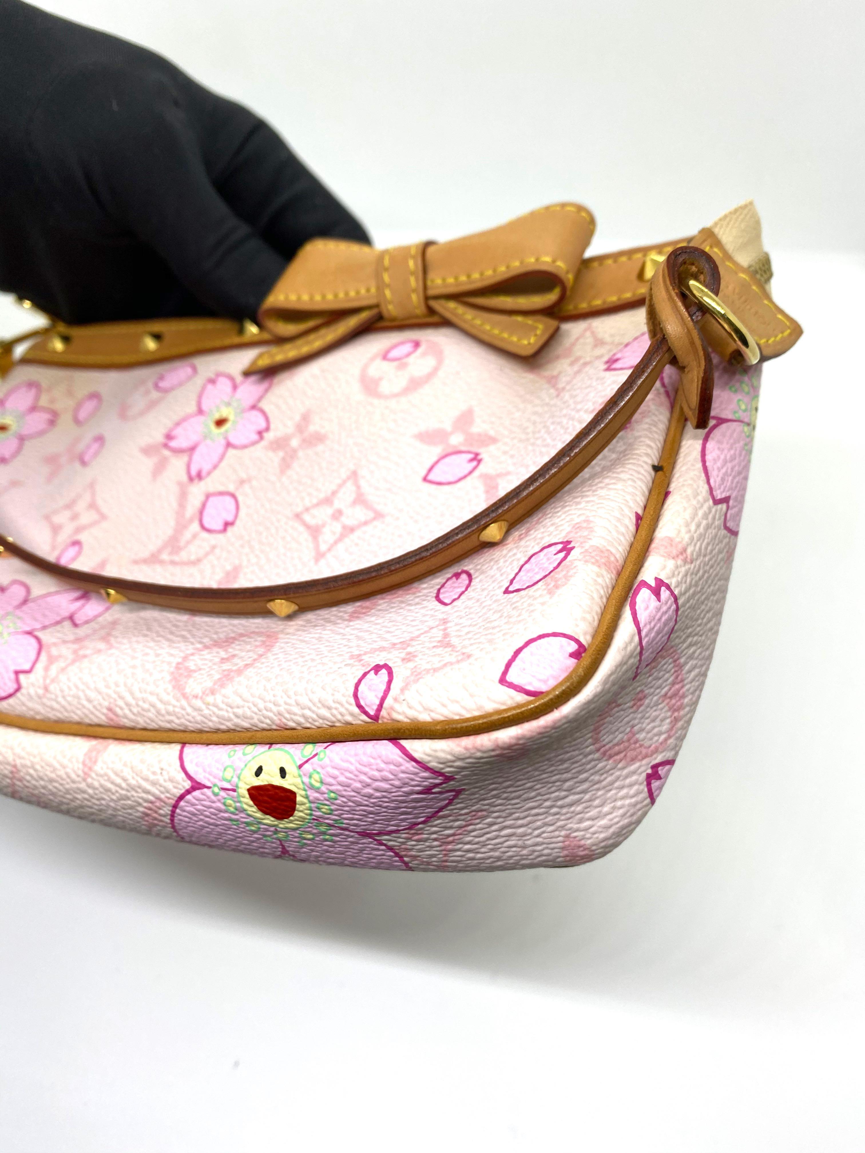 LOUIS VUITTON LV Cherry Blossom Pochette Accessoires Used Pouch Bag M92006  AG331