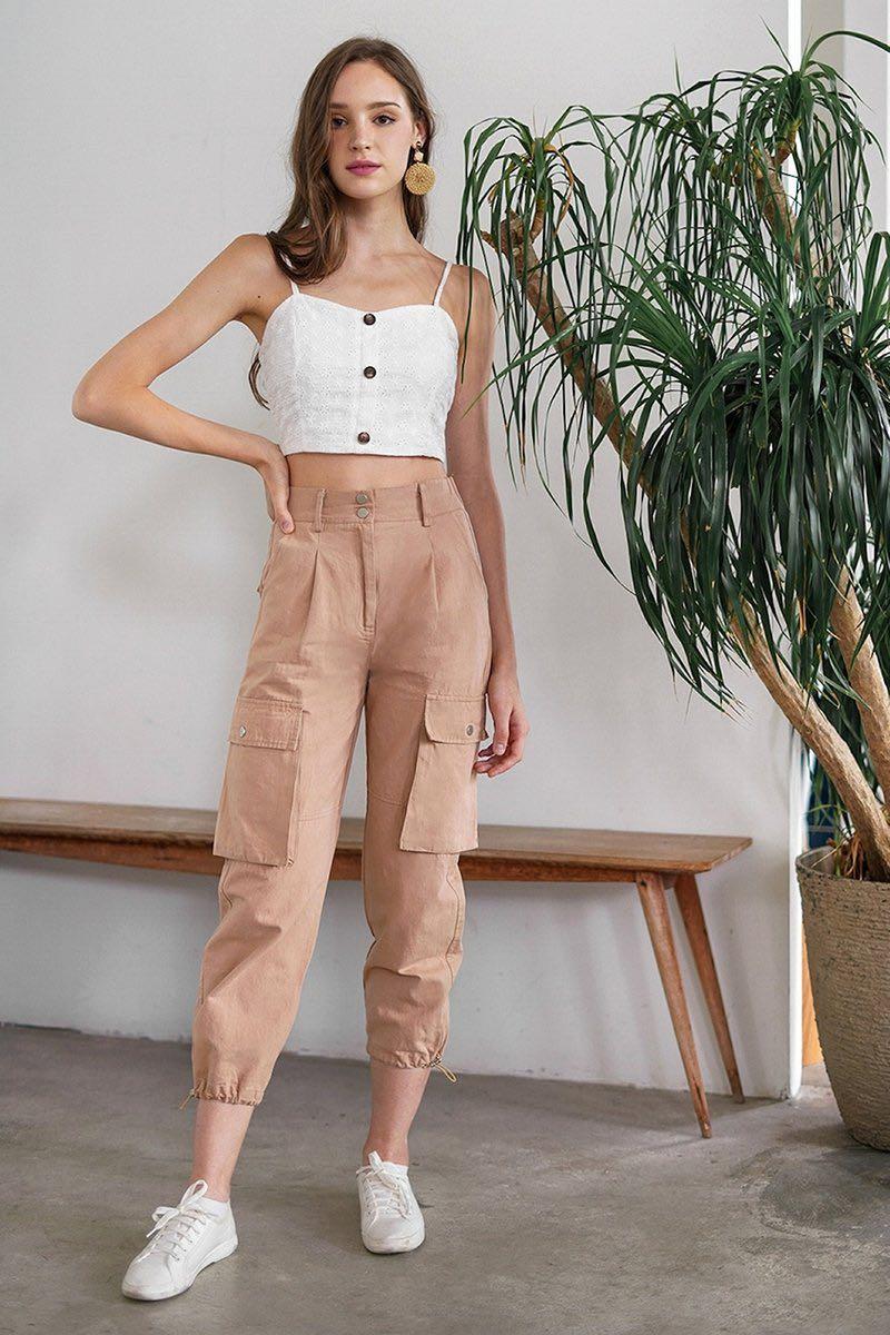 Camel cargo pants womens clearance
