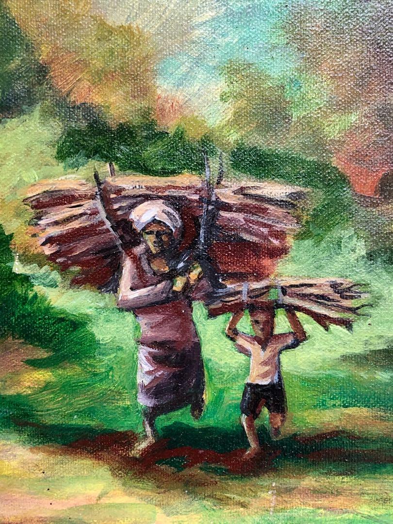 Lukisan Mencari Kayu Bakar Desain Kerajinan Tangan Karya Seni Di Carousell